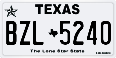 TX license plate BZL5240