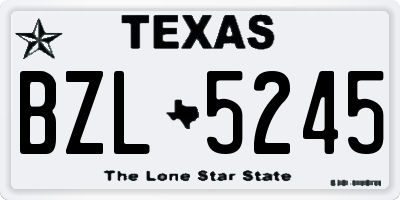 TX license plate BZL5245