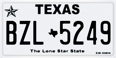 TX license plate BZL5249