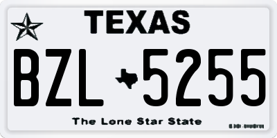 TX license plate BZL5255