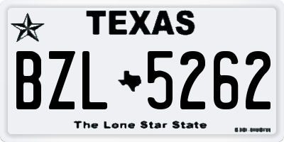 TX license plate BZL5262
