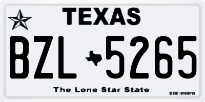 TX license plate BZL5265