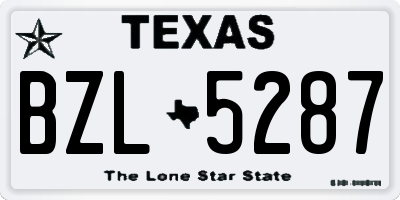 TX license plate BZL5287