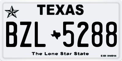 TX license plate BZL5288