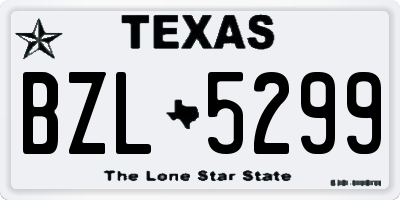 TX license plate BZL5299