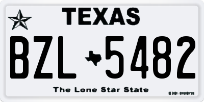 TX license plate BZL5482