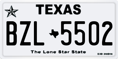 TX license plate BZL5502