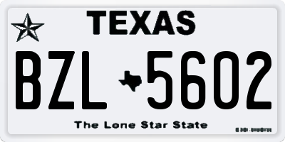 TX license plate BZL5602