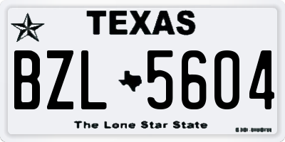 TX license plate BZL5604