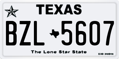 TX license plate BZL5607