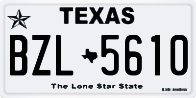 TX license plate BZL5610