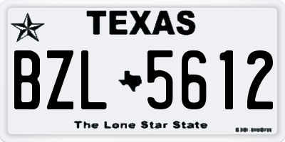 TX license plate BZL5612