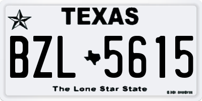 TX license plate BZL5615