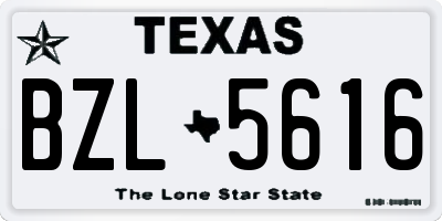 TX license plate BZL5616