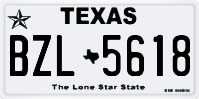 TX license plate BZL5618