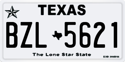 TX license plate BZL5621