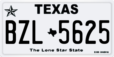 TX license plate BZL5625