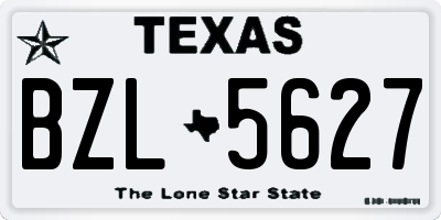 TX license plate BZL5627