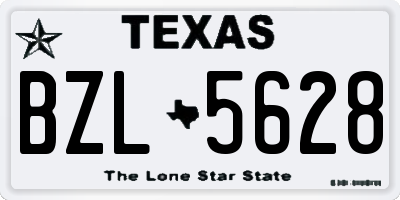 TX license plate BZL5628