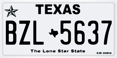 TX license plate BZL5637