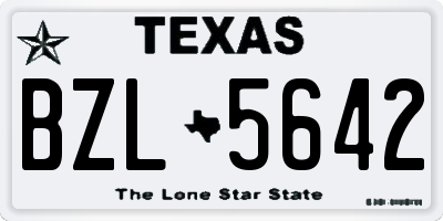 TX license plate BZL5642