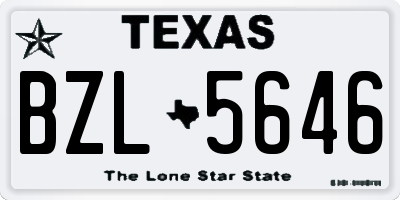 TX license plate BZL5646