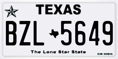 TX license plate BZL5649