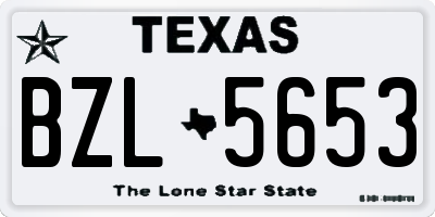 TX license plate BZL5653