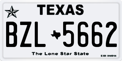 TX license plate BZL5662