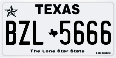 TX license plate BZL5666