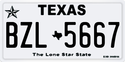 TX license plate BZL5667