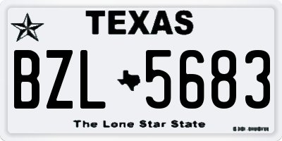TX license plate BZL5683