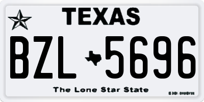 TX license plate BZL5696