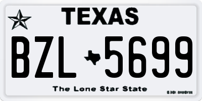 TX license plate BZL5699