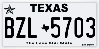 TX license plate BZL5703