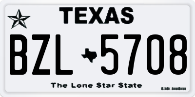 TX license plate BZL5708