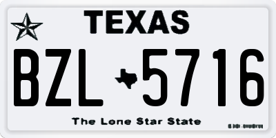 TX license plate BZL5716