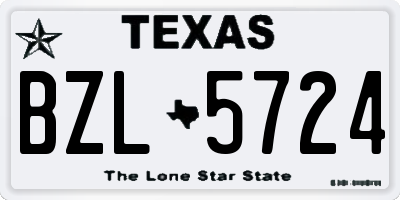 TX license plate BZL5724