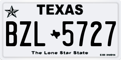 TX license plate BZL5727