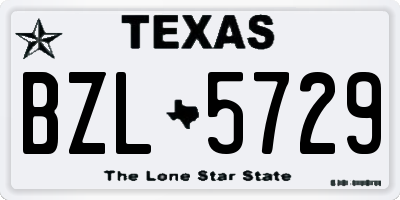 TX license plate BZL5729