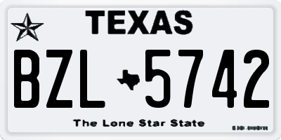 TX license plate BZL5742