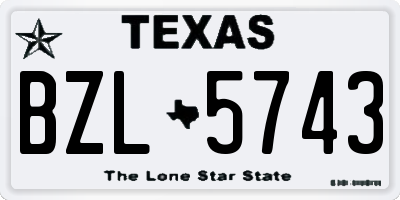 TX license plate BZL5743