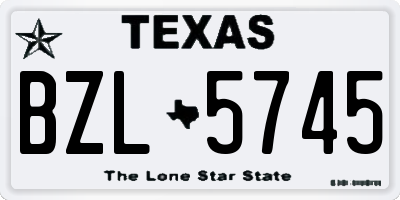 TX license plate BZL5745