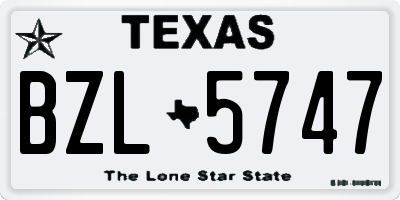 TX license plate BZL5747