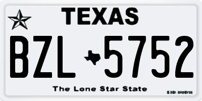 TX license plate BZL5752