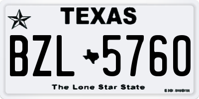 TX license plate BZL5760