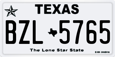 TX license plate BZL5765