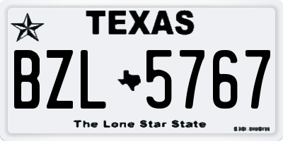 TX license plate BZL5767