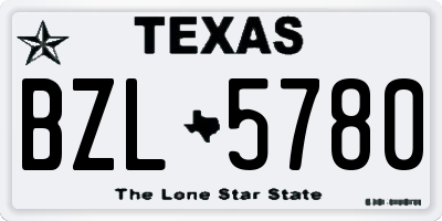 TX license plate BZL5780