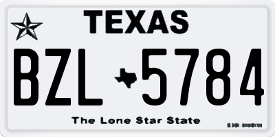 TX license plate BZL5784
